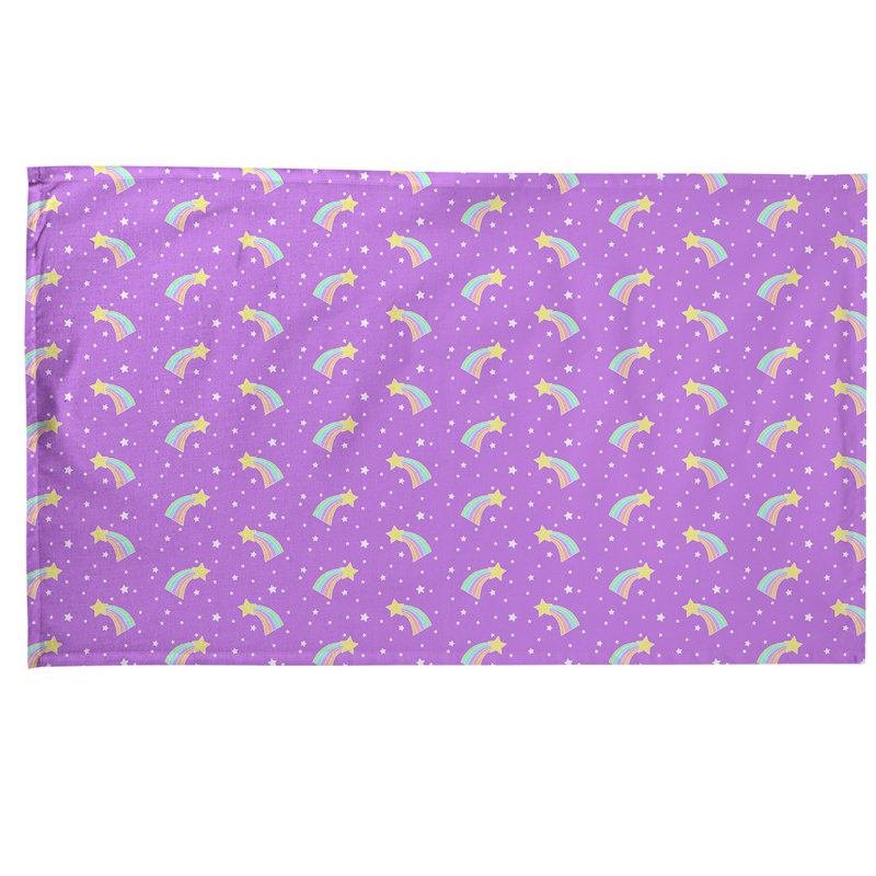 Serviette à thé à motif filant stars, Polyester sergé, Violet