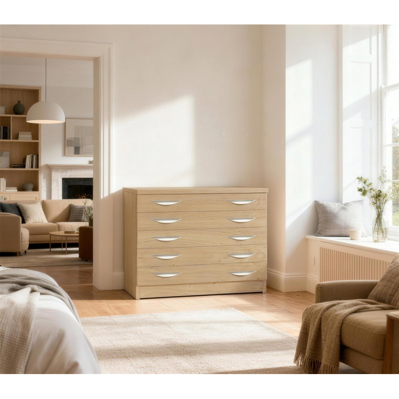 4 -Drawer Storage Cabinet, Classic Oak
