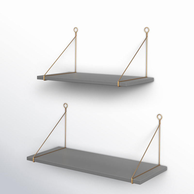 Doddington 2 Piece Bracket Shelf, Gray