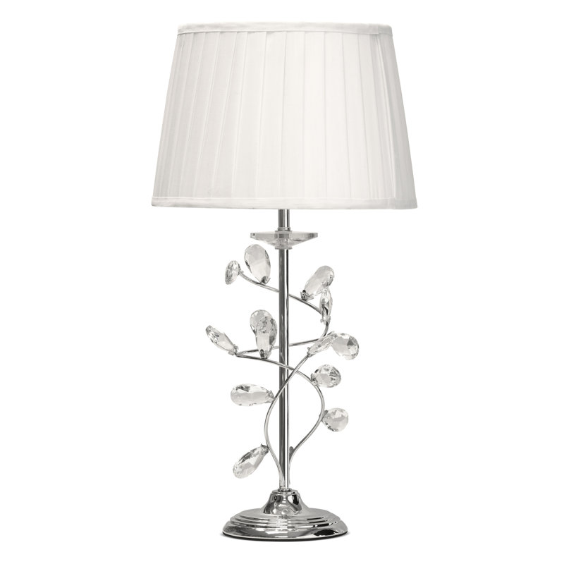 Waukon 59cm Crystal Glass Leaf Chrome Table lamp