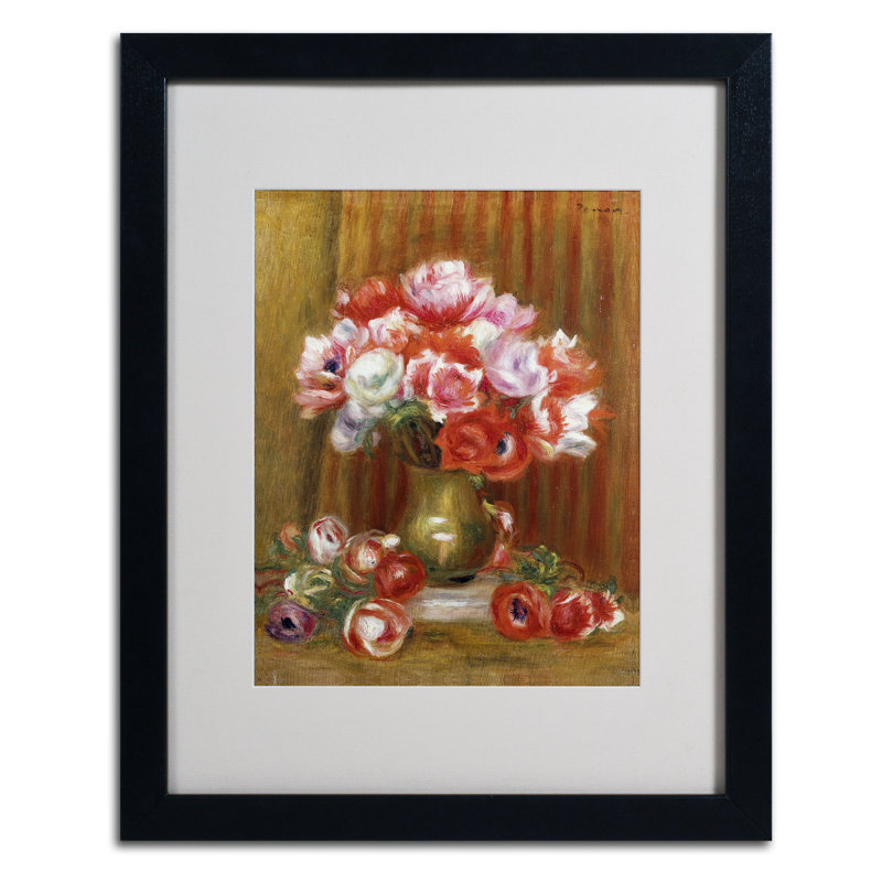Anemones 1909 par Pierre-Auguste Renoir - reproduction d'art sur toile, H 20 po x l 16 po x P 0,5 po, Noir