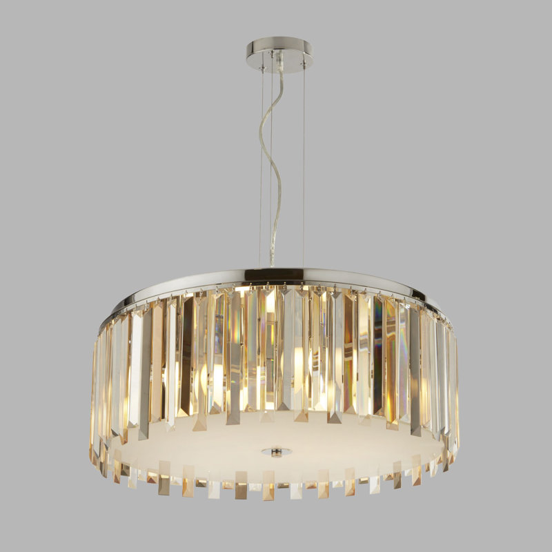 Clarissa 5 - Light Silver Drum Pendant