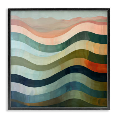 Fluid Dynamic Stripes Framed Giclee Art by Lazar Studio