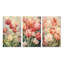 «Retro Blooming Retro Tulips Flowerfield», 3 pièces sur toile-779187765-779187762