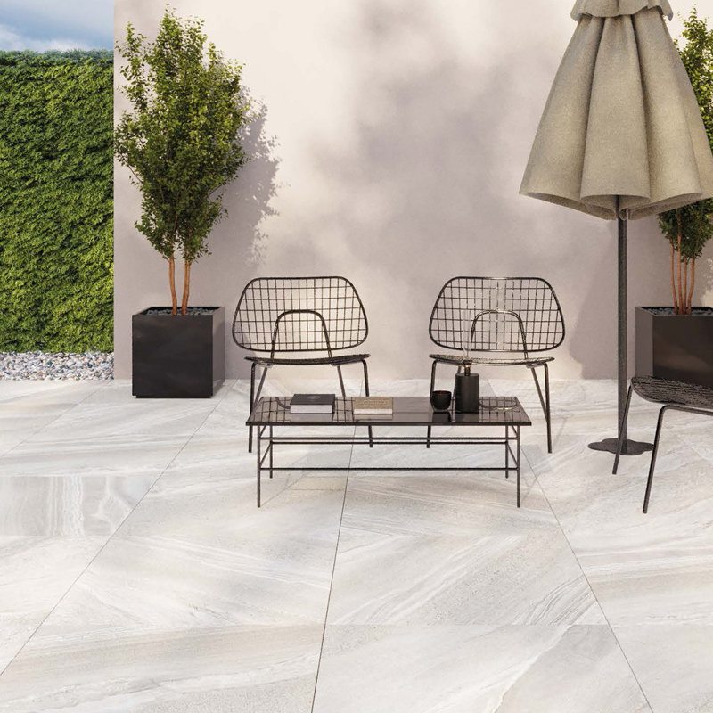 24" x 24" Porcelain Concrete Look Wall & Floor Tile, Brown