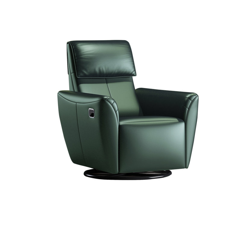 Leahey Faux Leather Recliner, Dark Green Faux Leather