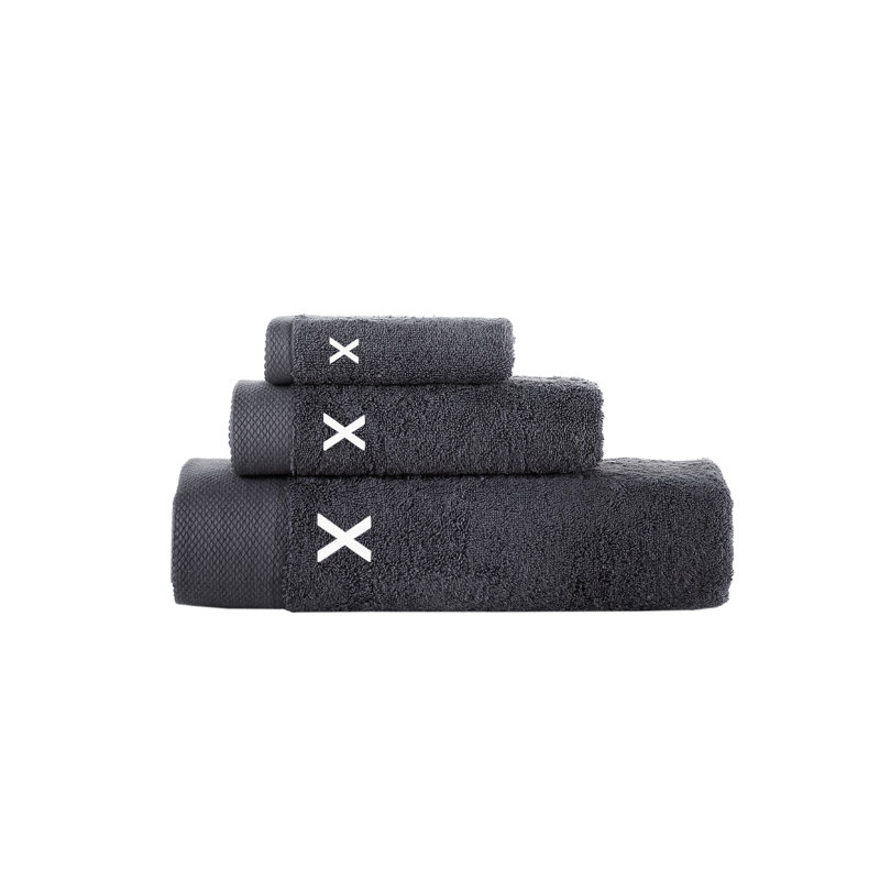 Dierks 3 pcs Towel Set, Anthracite, X