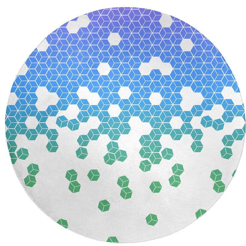 Chenille Geometric Indoor Rug, Round 5'