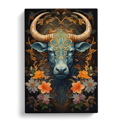 Taurus Zodiac Deco - Wrapped Canvas Print