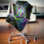 Vitrail fractal multicolore - coussin imprimé abstrait-30628801-30628804
