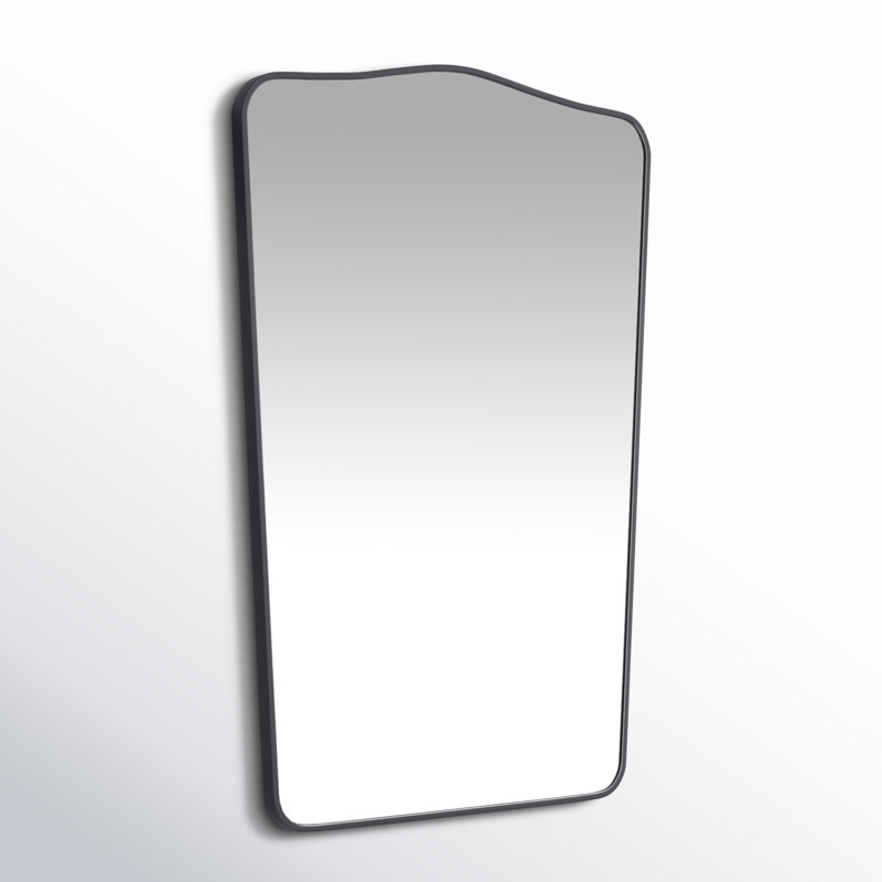 Bellona Aluminum Arch Wall Mirror, Black