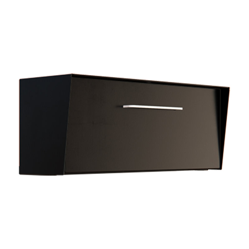 Mid-Century Modern ANGLED Wall Mounted Mailbox, Black