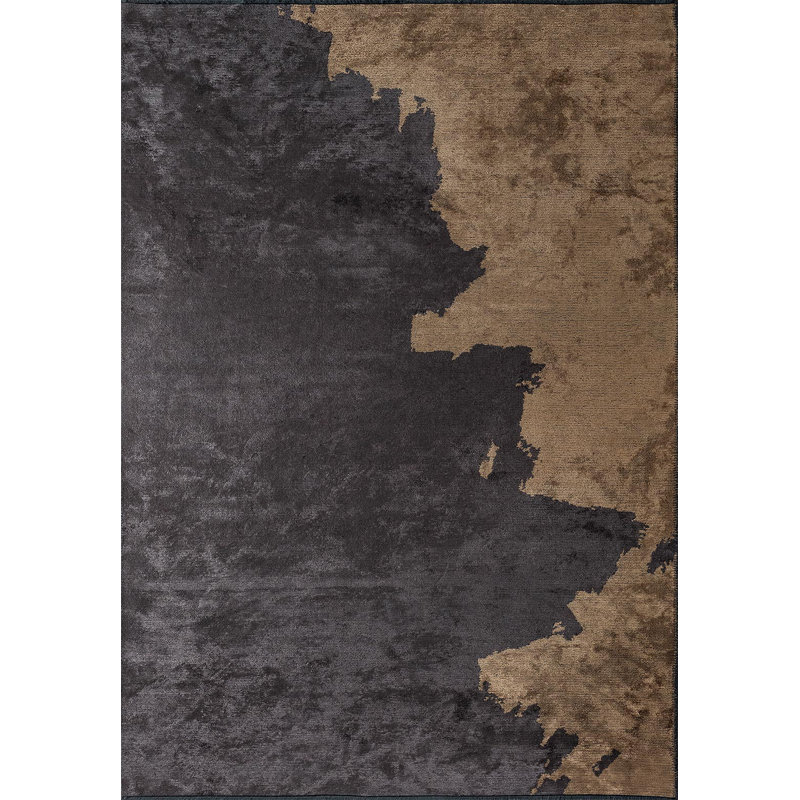 Rapture Abstract Area Rug in Brown, Rectangle 6'7" x 8'3"