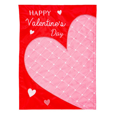Happy Valentine's Day Basic Applique Garden Flag