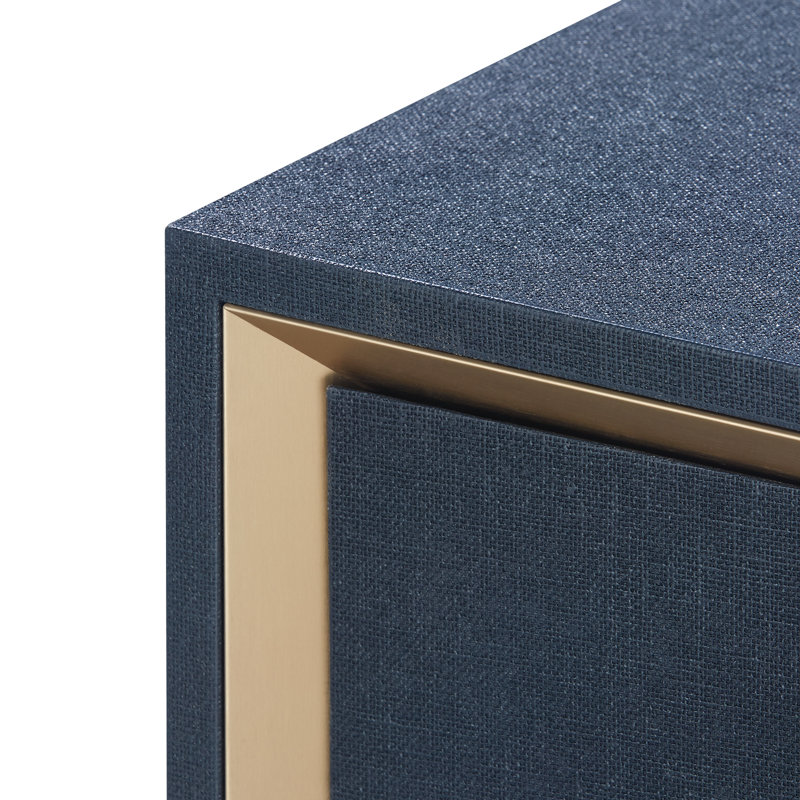Ansel 72'' W Sideboard, Navy Blue, Polished Brass, Kelly - Trapezoid