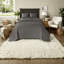 Ensemble de literie confortable en coton gris foncé de style maison de campagne