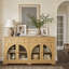 Buffet moderne avec 4 tiroirs et 4 portes vitrées cintrées