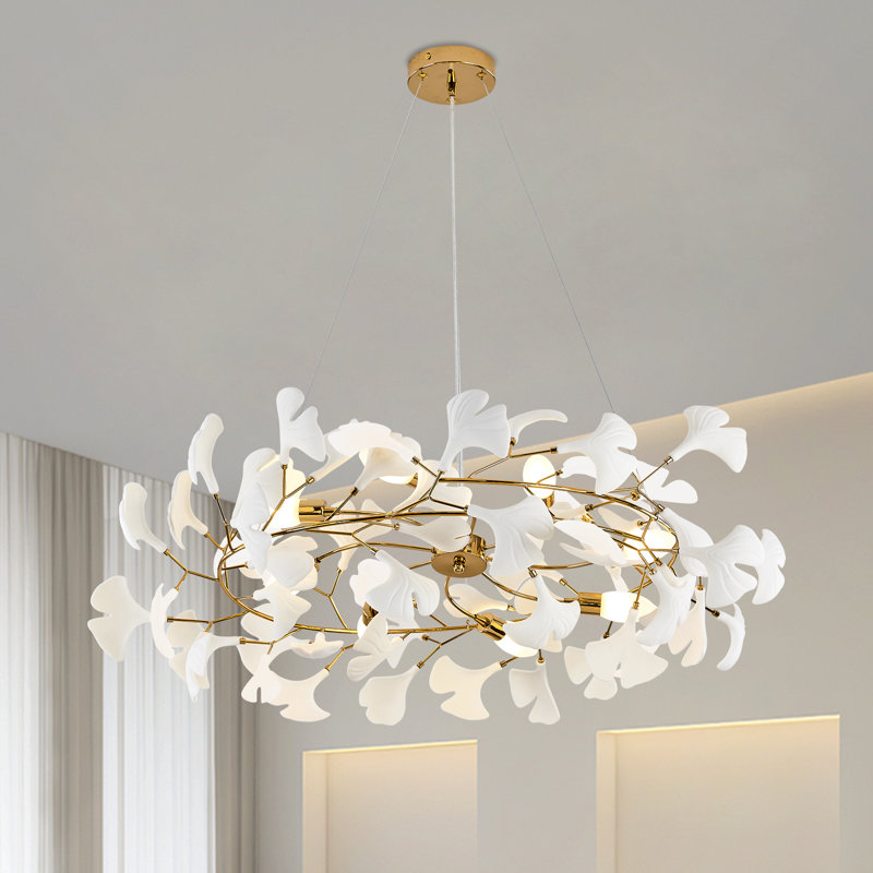 1 - Light Chandelier, 15.7" H x 23.6" W x 23.6" D