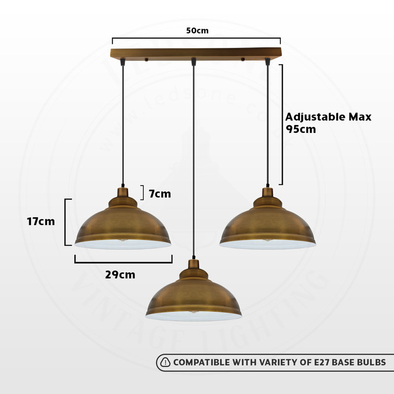 Gaughan 3 - Light Brass Pendant, No
