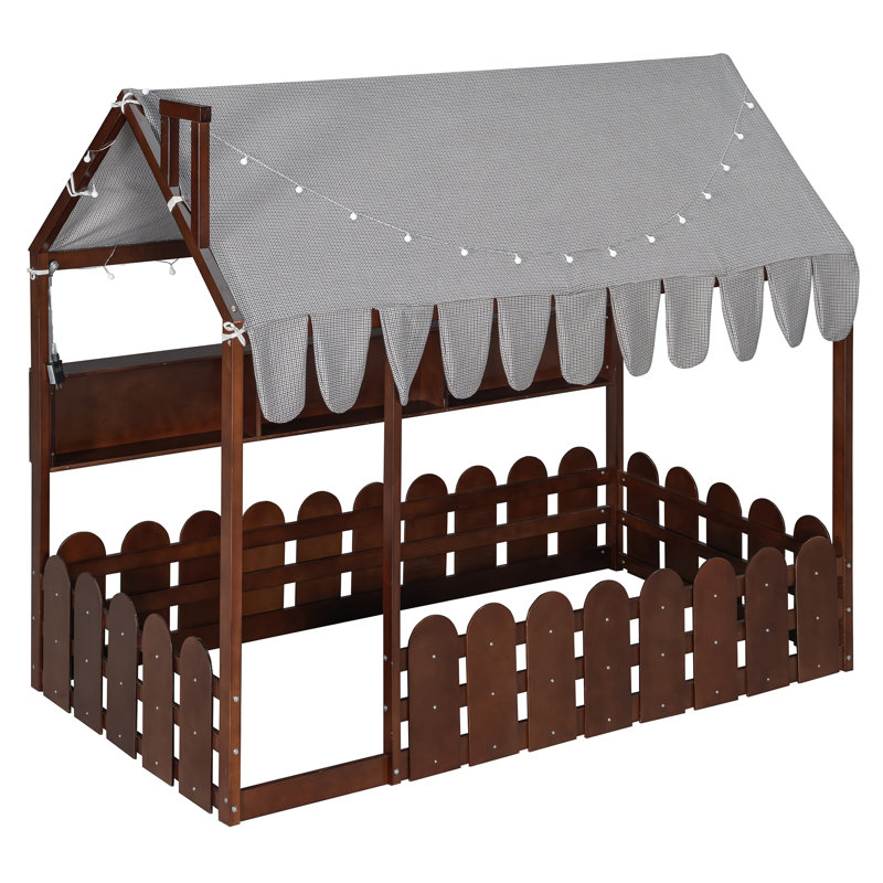 Lit double pour enfants Montessori, Lit double, Espresso