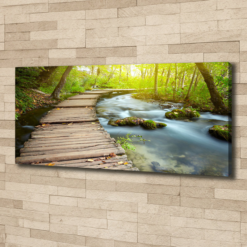 Path By The River - Wrapped Canvas Print