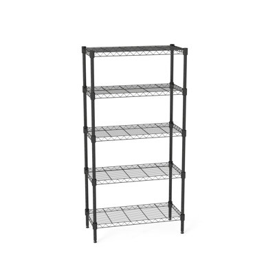 Étagère en métal robuste à 5 niveaux pour la chambre à coucher, rouille, P 30,27 po x l 13,76 po, H 59,13 po, poteaux épaissis de 19 mm, étagères réglables en grillage à plusieurs espaces, support de rangement résistant, filet de support ventilé