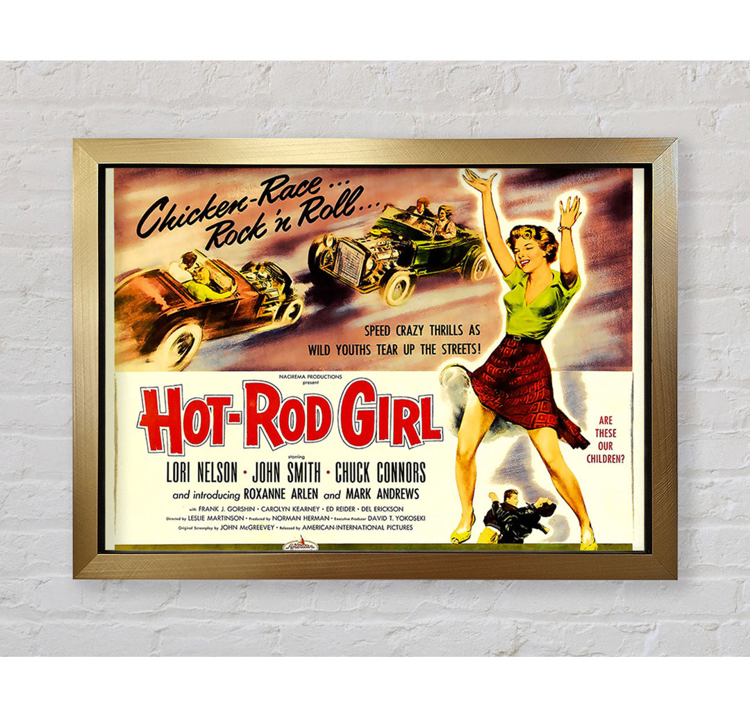 Hot Rod Girl Poster 2 - Einzelne Bilderrahmen Kunstdrucke