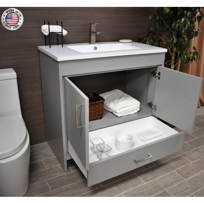 Ensemble de meuble-lavabo simple 36 po Ceravolo, gris
