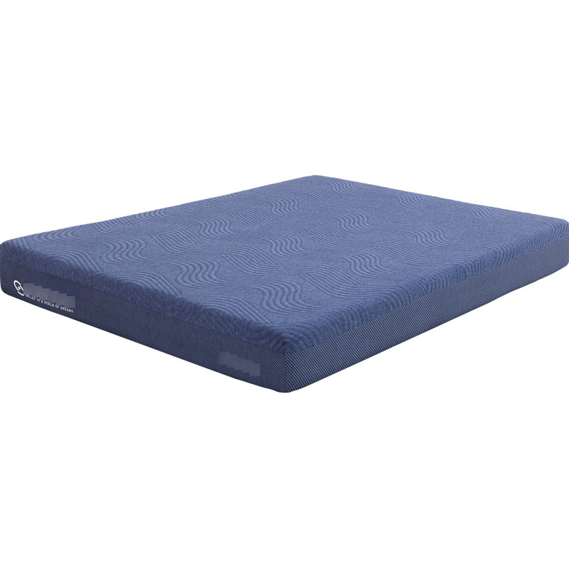 Matelas de 8 po avec mousse à mémoire de forme D2.5, revêtement super doux, roulé et bleu, matelas de 8 po, surmatelas