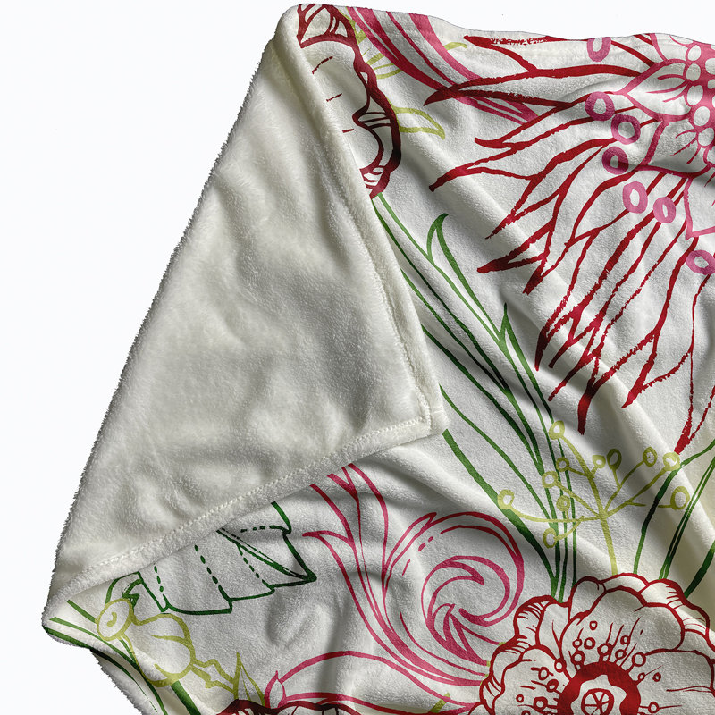 Cuban Flare Fleece Throw Blanket, 60" W x 80" L, 1.95, Pink
