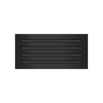 Buildmart - couvercle de ventilation AC moderne noir 18 x 8 - diffuseur à fente linéaire standard - grille de registre
