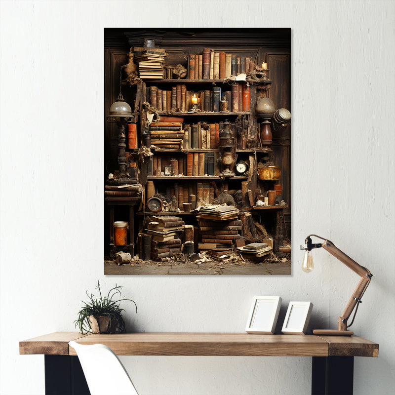 Livres anciens de lecture mystère - livres, art mural en métal, H 20 po x l 12 po x P 1 po