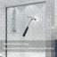 Porte de douche coulissante encadrée en noir mat avec verre transparent-121655285