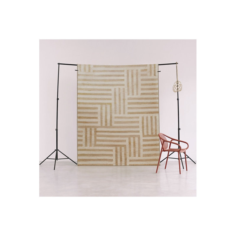 Tapis beige lavable à la machine, Sous-tapis rectangulaire de 3 pi 3 po x 4 pi 11 po