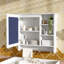 Armoire à miroir murale 30 po 2 en 1 avec tablette réglable, charnières à fermeture en douceur, panneau de fibres à densité moyenne de haute qualité, pour meuble-lavabo, salon, rangement de chambre à coucher