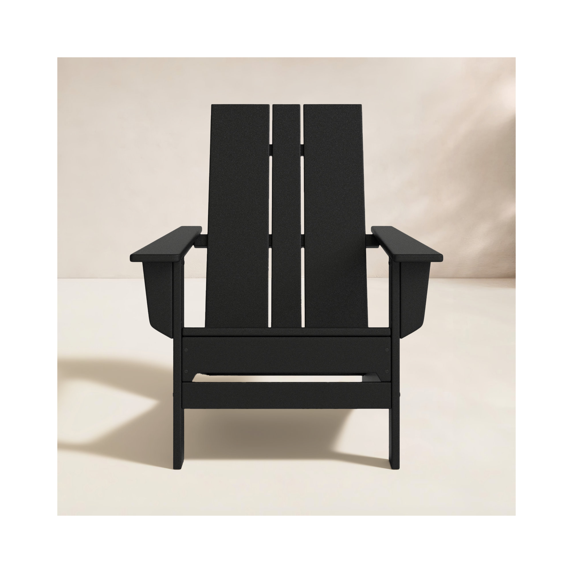 POLYWOOD x AllModern Plastic Adirondack Chair, Black