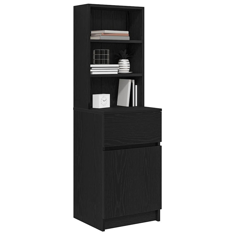 Bedside Cabinet 39X35x125 Cm Engineered Wood, Black