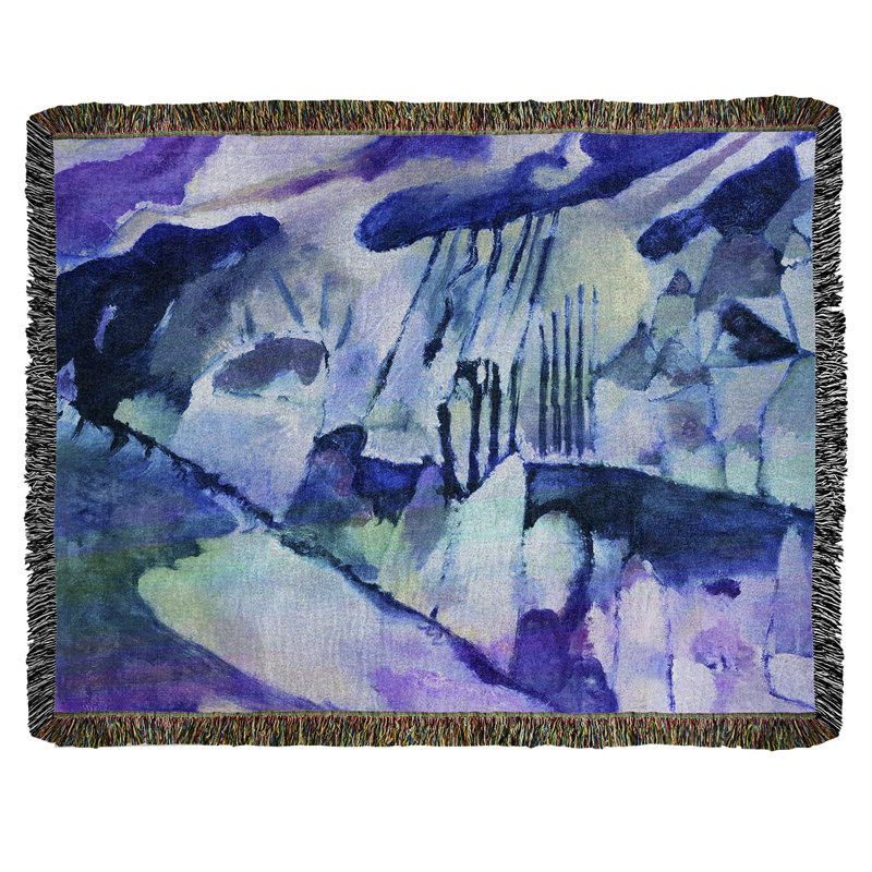Jeté en coton wassily kandinsky, landscape, Bleu