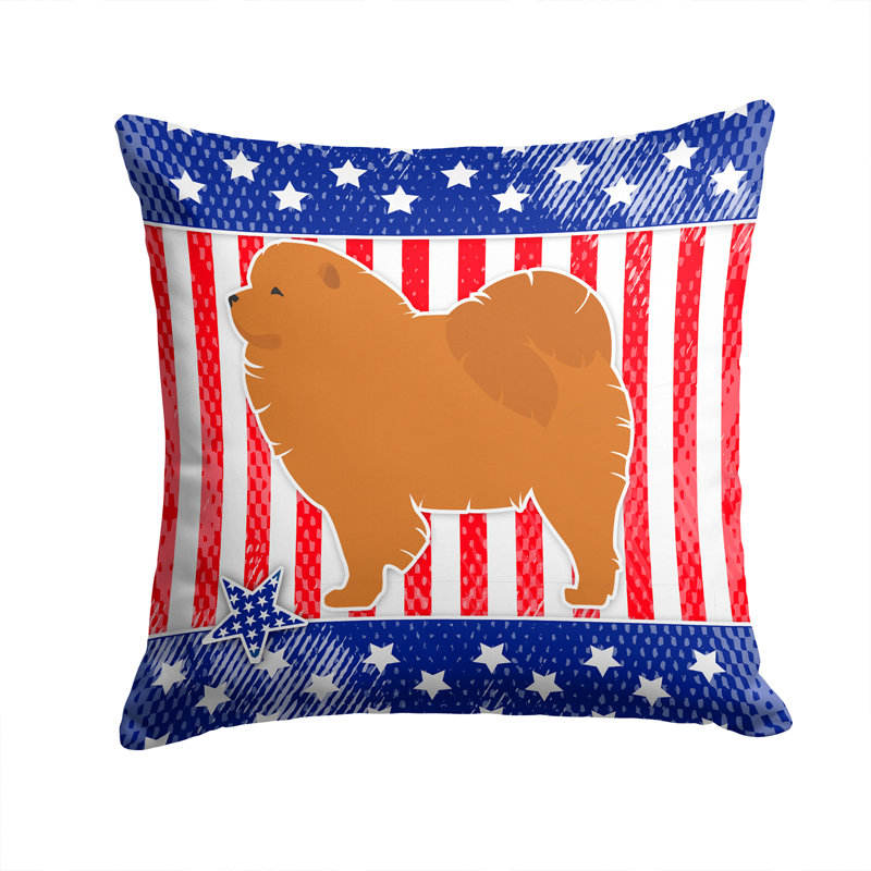 Patriotic Outdoor Throw Pillow, 14" H x 14" W x 3" D