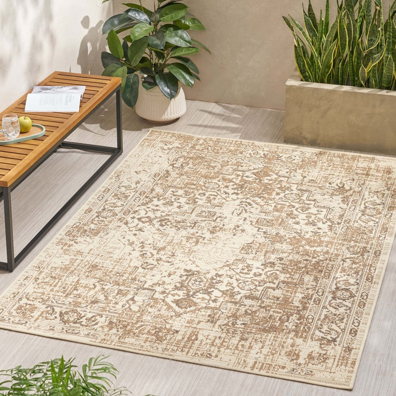 Sand Rectangle Polypropylene Rug, Rectangle 7'10" x 10'