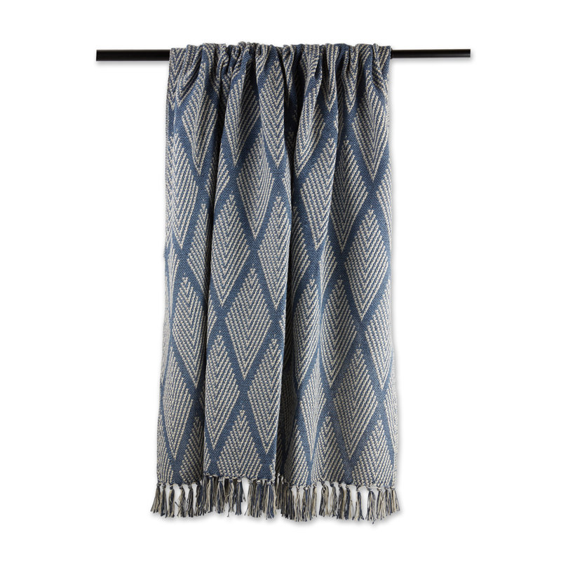 Jeté 100% coton Multi Diamond, Bleu