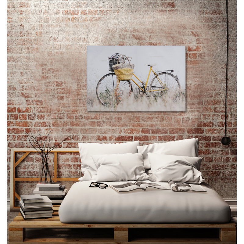 Jaune bicyclette - Photographie sur toile tendue