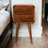 Soli Wood Mini Chestnut Curved Nightstand, 2-Drawers, Brown