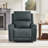 37.8" W Genuine Leather Power Lift Recliner with Heated Massage-372809229