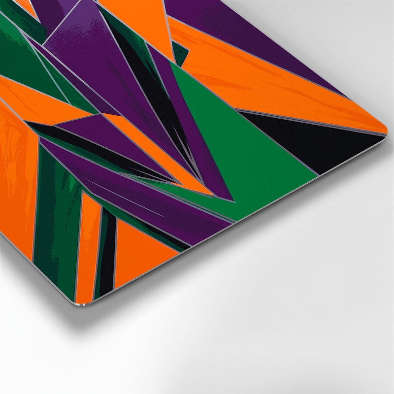 Hard Edge 74, art mural en métal mauve, H 20 po x l 30 po