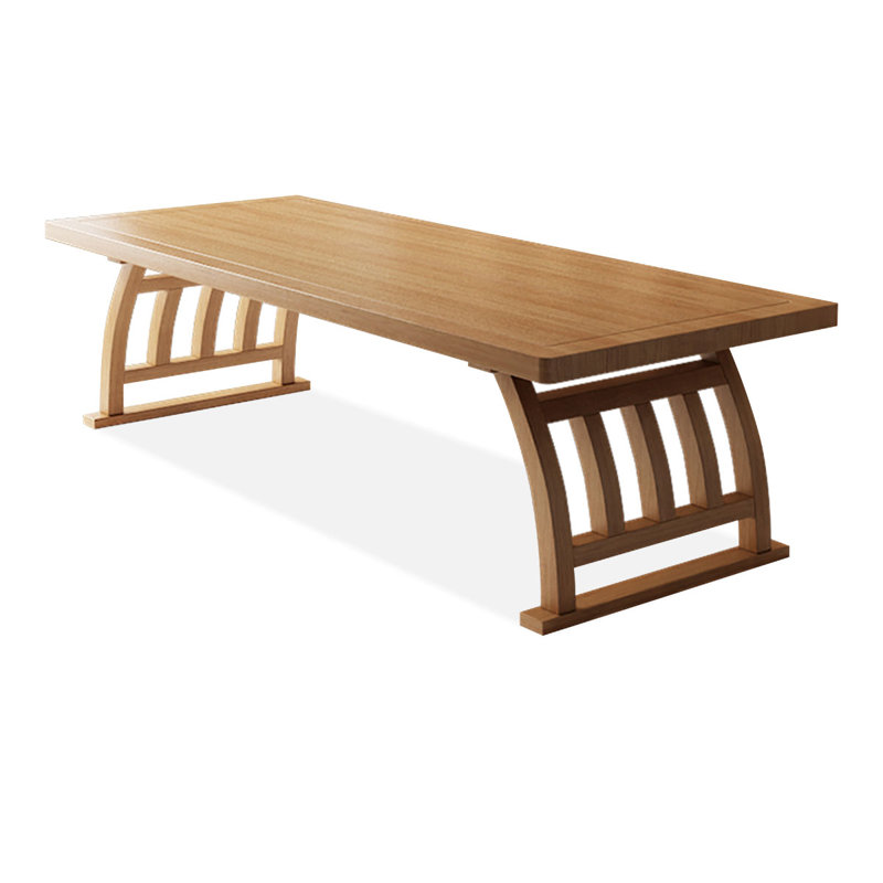 Burlywood Rectangular Solid Wood desk, 29.53" H x 86.61" W x  35.43" D