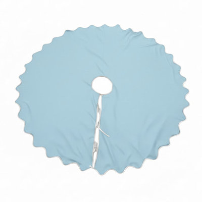 Scalloped Cotton Christmas Tree Skirt-54" Diameter