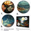 «Yellow Enchanted Meadows Fantasy III - Abstract Landscape», art mural 4 pièces-512171075