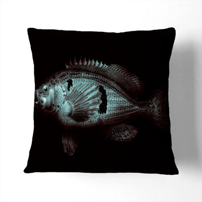 A Blue Fish Square Throw Cushion