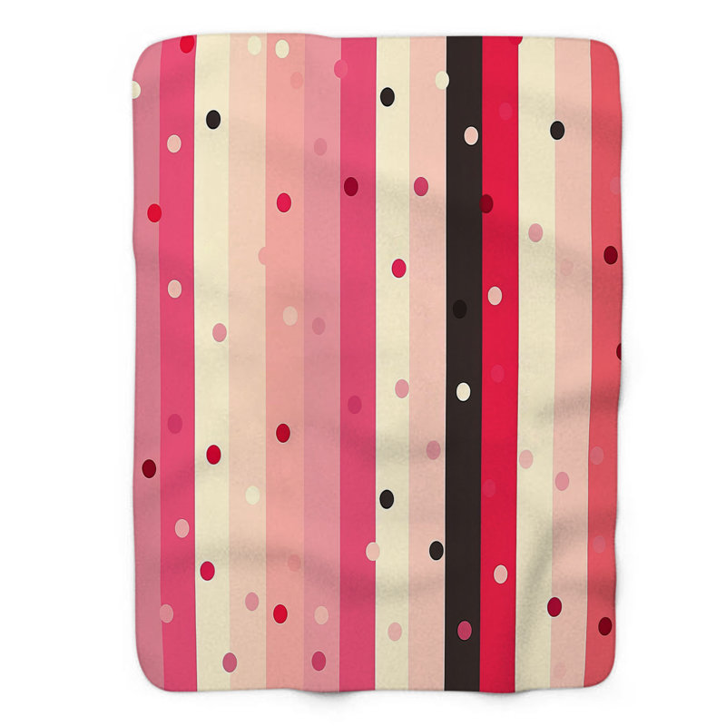 Dotty Stripes - 1 Piece Premium Blanket, Twin
